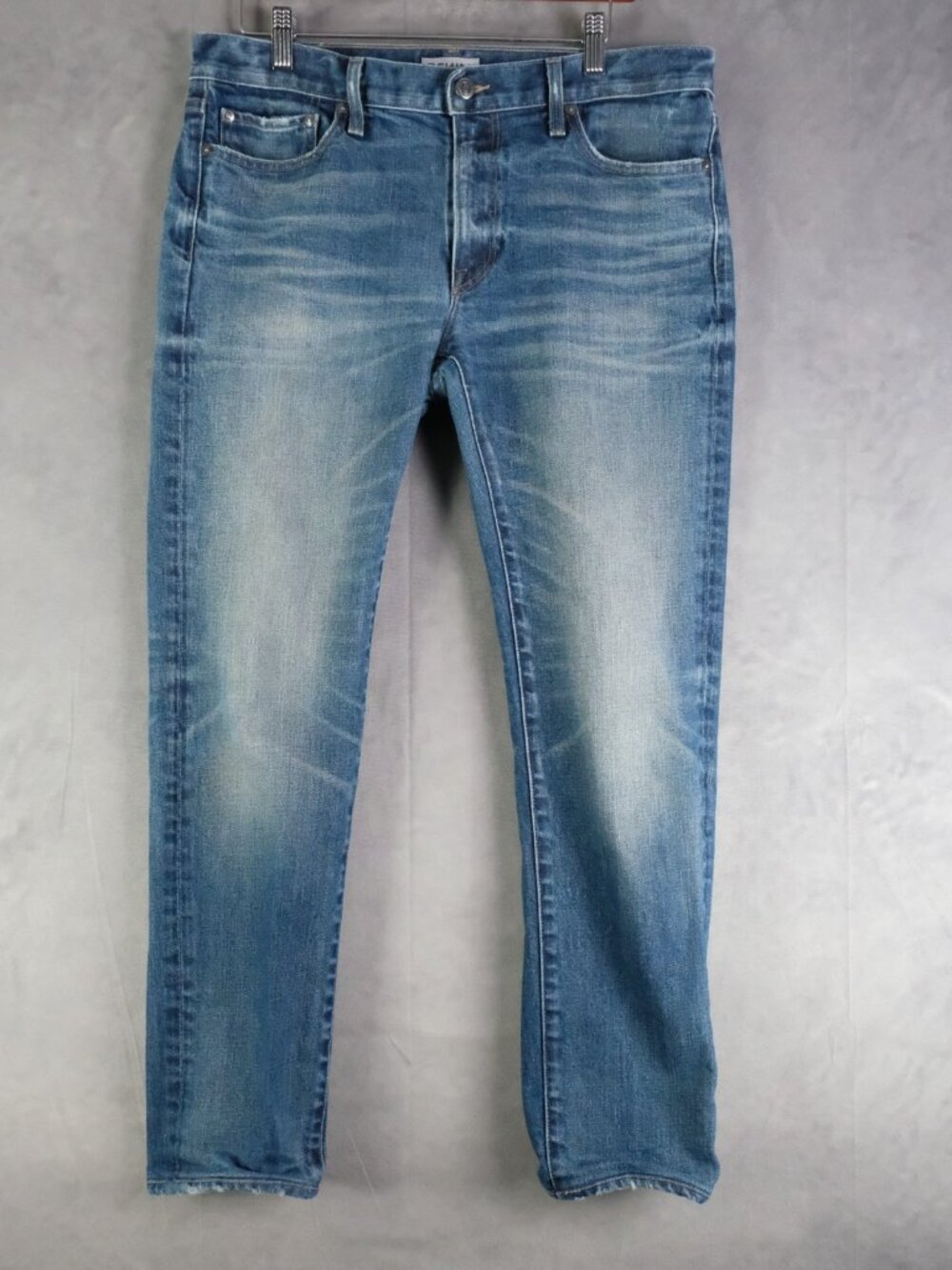 Smb Denim Jeans Mens 34X30 Blue The Finn Tapered Slim Stone Wash Whiskers